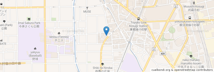 Mapa de ubicacion de インド料理屋 JAGA en 日本, 神奈川県, 川崎市, 中原区.