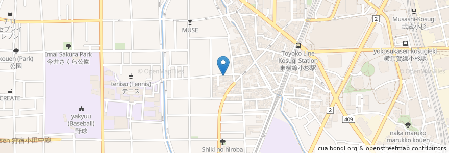 Mapa de ubicacion de M247 en 日本, 神奈川県, 川崎市, 中原区.