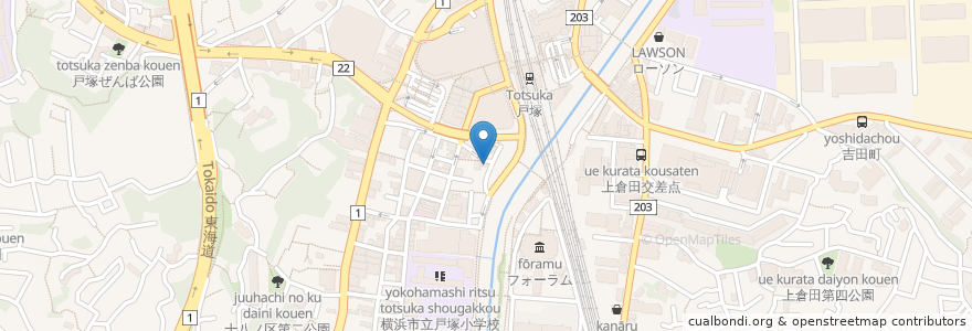Mapa de ubicacion de タコリブレ en 日本, 神奈川縣, 横滨市, 戸塚区.
