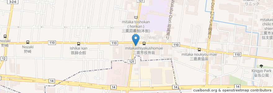 Mapa de ubicacion de Big Echo en Japão, Tóquio, 三鷹市.