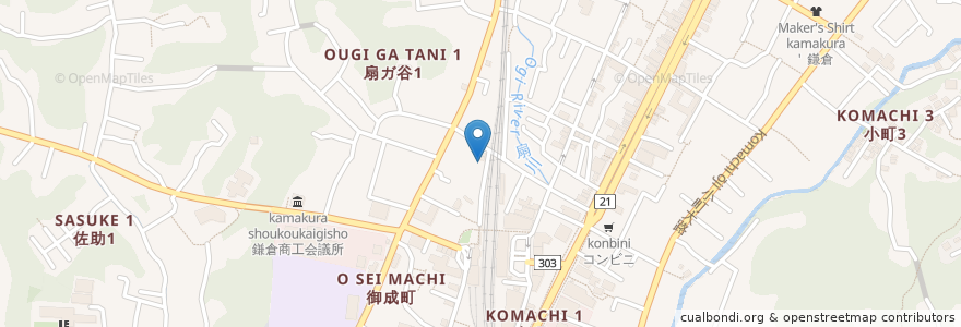 Mapa de ubicacion de Les anges en 日本, 神奈川県, 鎌倉市.