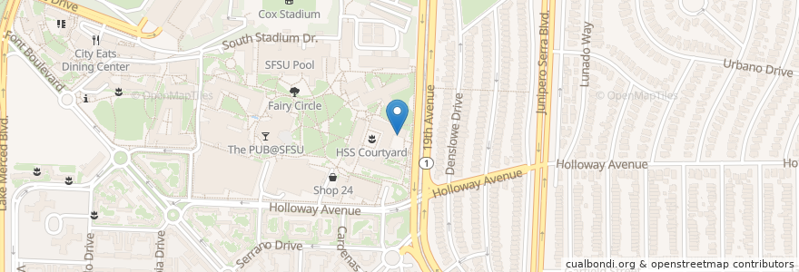 Mapa de ubicacion de Geography Department Map Library en 美利坚合众国/美利堅合眾國, 加利福尼亚州/加利福尼亞州, 旧金山市县/三藩市市縣/舊金山市郡, 旧金山.