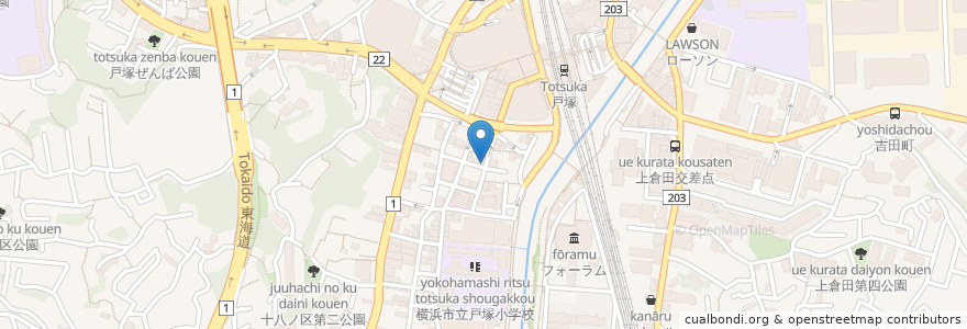 Mapa de ubicacion de すがの en Jepun, 神奈川県, 横浜市, 戸塚区.
