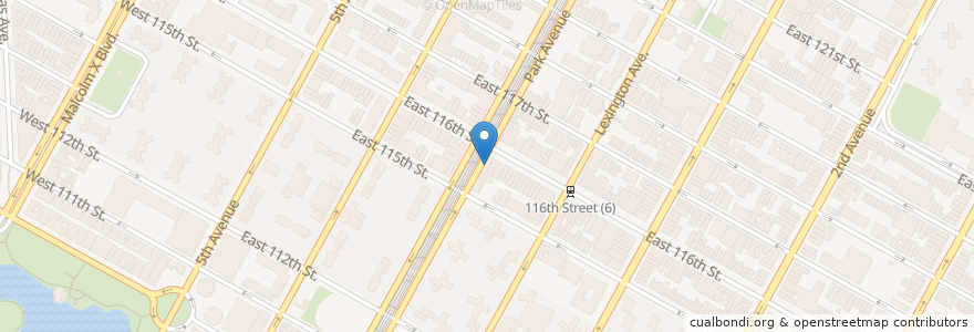 Mapa de ubicacion de Justice Center en El Barrio en アメリカ合衆国, ニューヨーク州, New York, New York County, Manhattan, Manhattan Community Board 11.