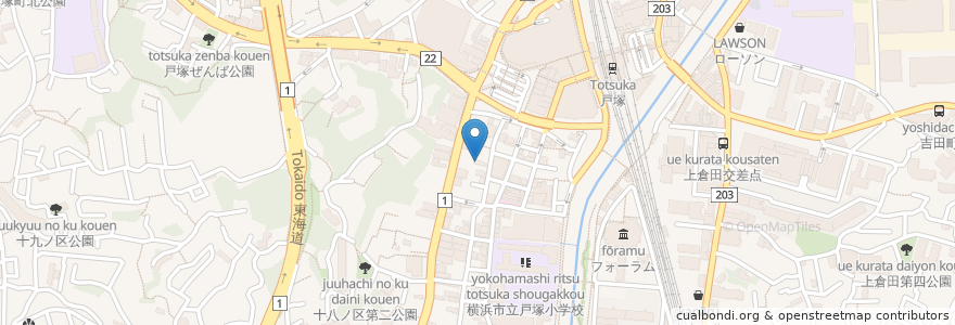 Mapa de ubicacion de スペインバル YUME en Japon, Préfecture De Kanagawa, 横浜市, 戸塚区.