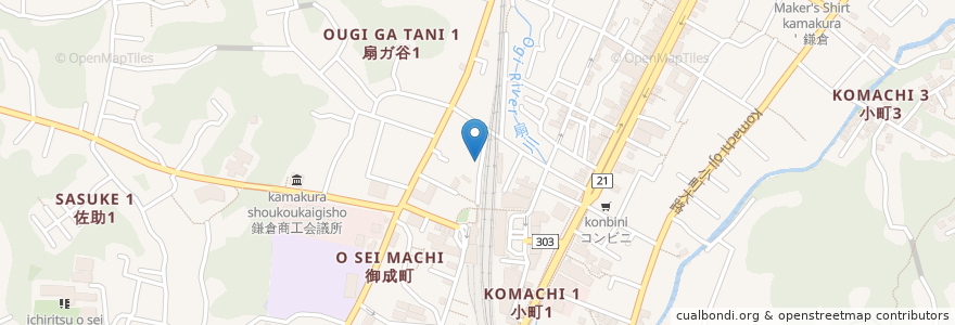 Mapa de ubicacion de 鎌倉カイロス歯科 en Japon, Préfecture De Kanagawa, 鎌倉市.