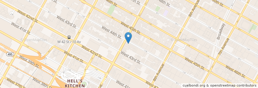 Mapa de ubicacion de Producers Club Theaters and Bar en アメリカ合衆国, ニューヨーク州, New York, New York County, Manhattan, Manhattan Community Board 4.
