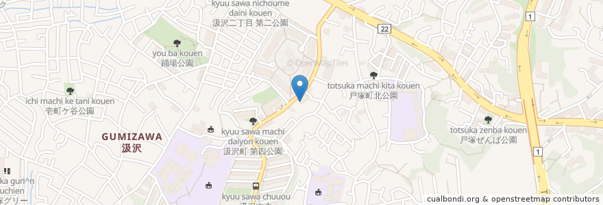 Mapa de ubicacion de よしい内科 en 일본, 가나가와현, 요코하마시, 戸塚区.