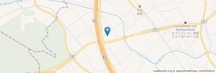 Mapa de ubicacion de 須恵町立　れいんぼー幼稚園 en Japonya, 福岡県, 糟屋郡, 須恵町.