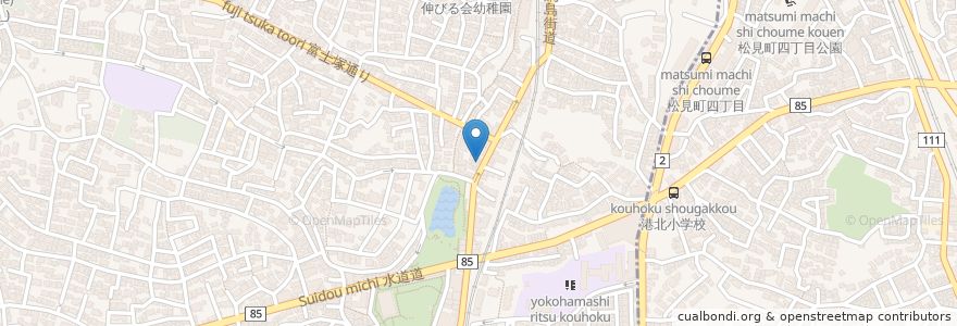 Mapa de ubicacion de はるみ薬局 en Japonya, 神奈川県, 横浜市, 港北区.