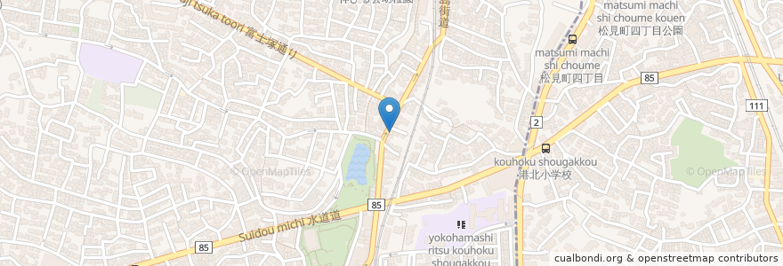 Mapa de ubicacion de ミモレホール en 日本, 神奈川県, 横浜市, 港北区.
