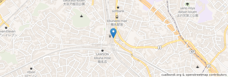 Mapa de ubicacion de ユーマート en اليابان, كاناغاوا, 横浜市, 港北区.