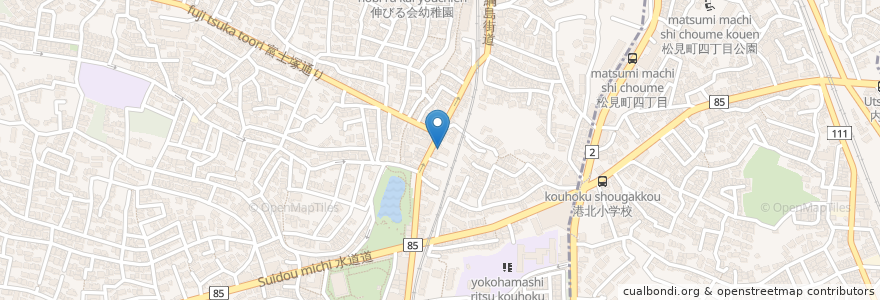 Mapa de ubicacion de 藤井動物病院 en 일본, 가나가와현, 요코하마시, 港北区.