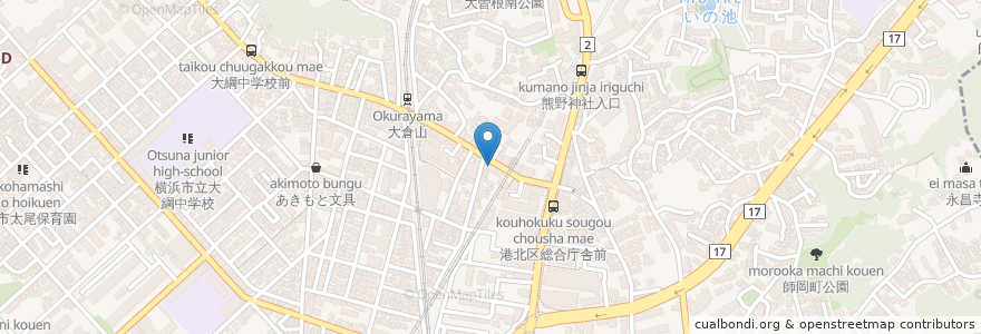 Mapa de ubicacion de みきや en 日本, 神奈川県, 横浜市, 港北区.