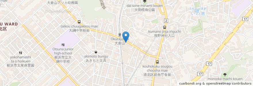 Mapa de ubicacion de 原歯科 en 日本, 神奈川県, 横浜市, 港北区.