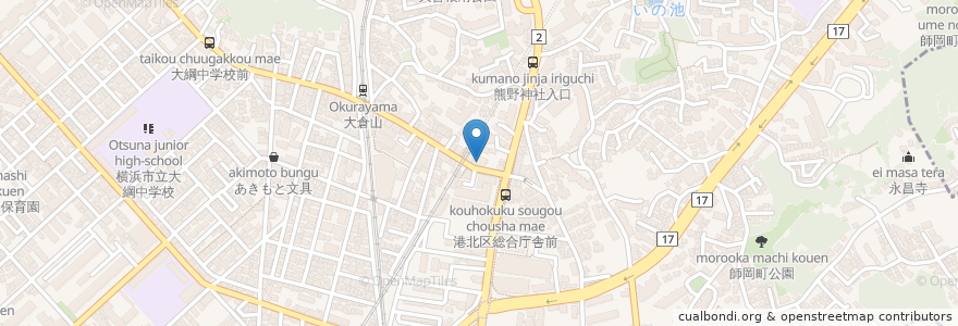 Mapa de ubicacion de 臨海セレクト en 일본, 가나가와현, 요코하마시, 港北区.