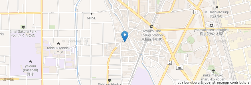Mapa de ubicacion de 杏樹の里 en 일본, 가나가와현, 川崎市, 中原区.