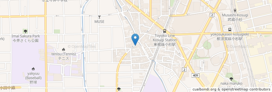 Mapa de ubicacion de De-pass en Japonya, 神奈川県, 川崎市, 中原区.