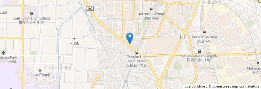 Mapa de ubicacion de パーラー きよのや en Japan, Präfektur Kanagawa, 川崎市, 中原区.