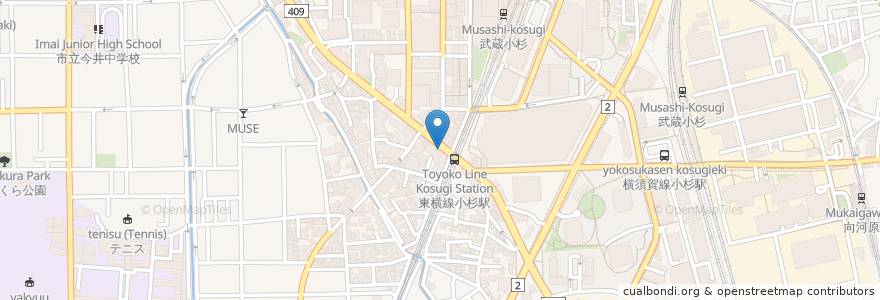 Mapa de ubicacion de あんちょく en Japonya, 神奈川県, 川崎市, 中原区.