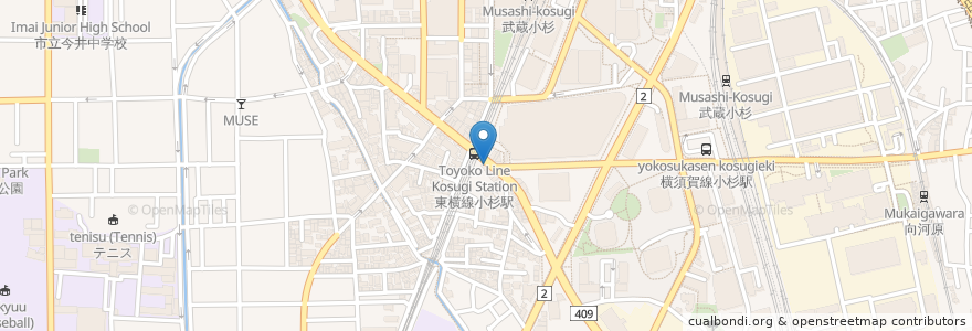 Mapa de ubicacion de 鳥きん en Япония, Канагава, Кавасаки, Накахара.
