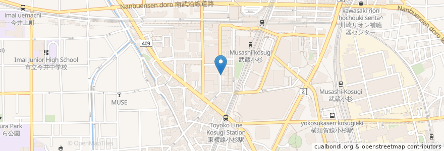 Mapa de ubicacion de おそば 増田屋 en Япония, Канагава, Кавасаки, Накахара.