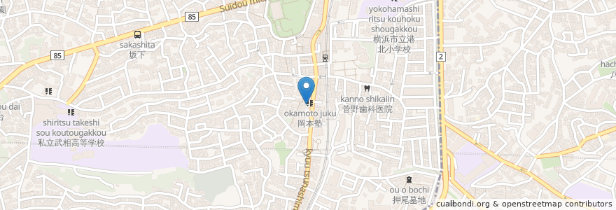 Mapa de ubicacion de バンガーハウス en ژاپن, 神奈川県, 横浜市.