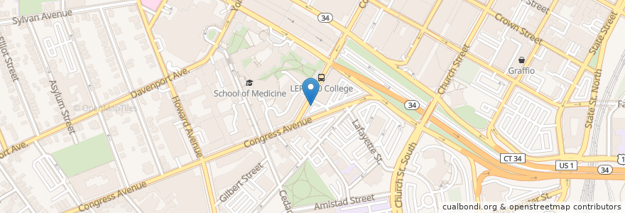 Mapa de ubicacion de Zipcar en 미국, 코네티컷, New Haven County, New Haven.