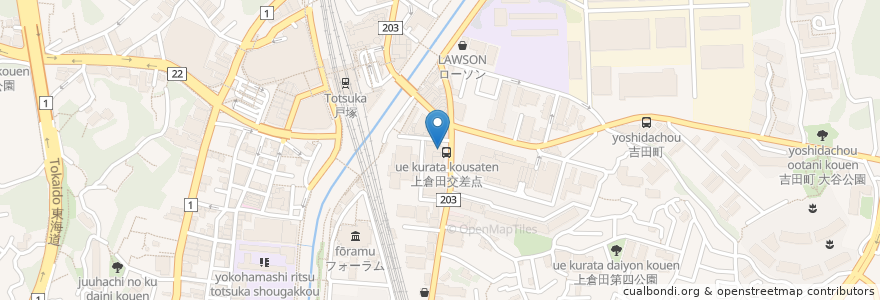Mapa de ubicacion de ジョナサン en Япония, Канагава, Йокогама, Тоцука.