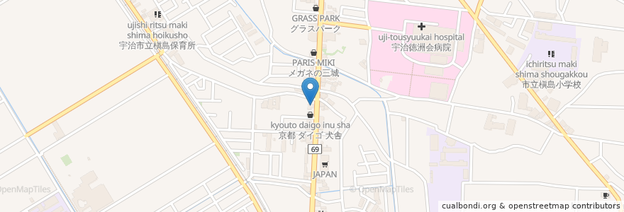 Mapa de ubicacion de コスモ石油 en Japão, 京都府, 宇治市.
