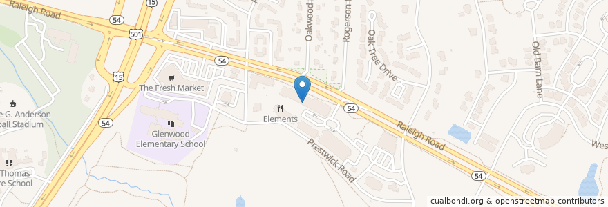 Mapa de ubicacion de Walgreens en United States, North Carolina, Orange County, Chapel Hill.