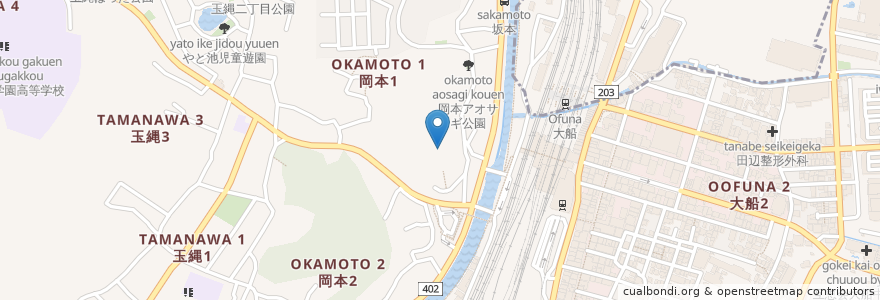 Mapa de ubicacion de 大船観音 en Japan, Präfektur Kanagawa, 鎌倉市.