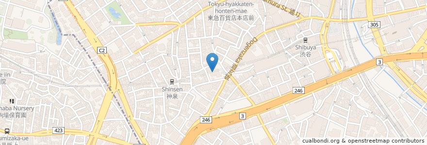 Mapa de ubicacion de 権八 渋谷 en 日本, 東京都, 渋谷区.