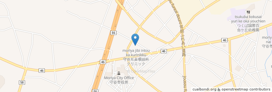Mapa de ubicacion de 守谷耳鼻咽頭科クリニック en ژاپن, 茨城県, 守谷市.