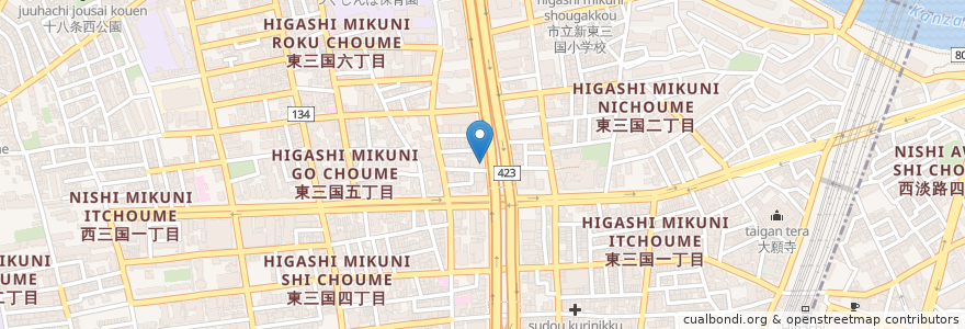 Mapa de ubicacion de 三井住友 en Япония, Осака, 大阪市, 淀川区.