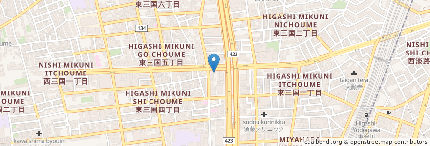Mapa de ubicacion de 三菱東京UFJ銀行 en Giappone, Prefettura Di Osaka, 大阪市, 淀川区.