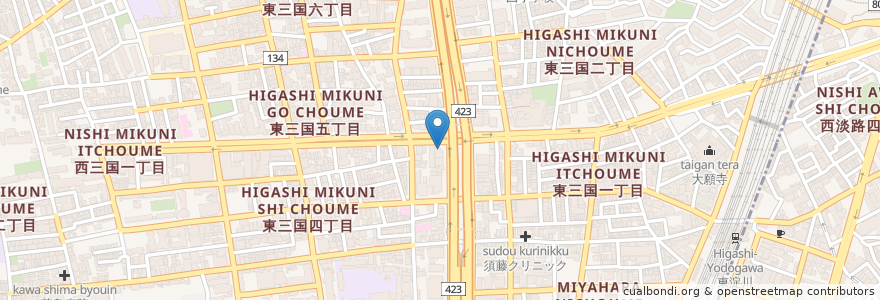 Mapa de ubicacion de ケンタッキーフライドチキン en ژاپن, 大阪府, 大阪市, 淀川区.