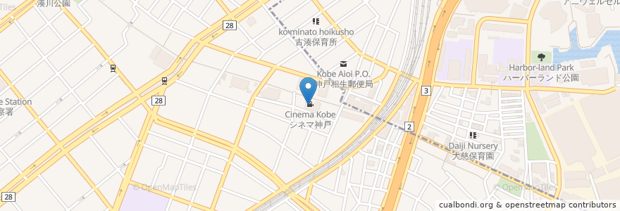 Mapa de ubicacion de シネマ神戸 en 일본, 효고현, 고베 시, 兵庫区.
