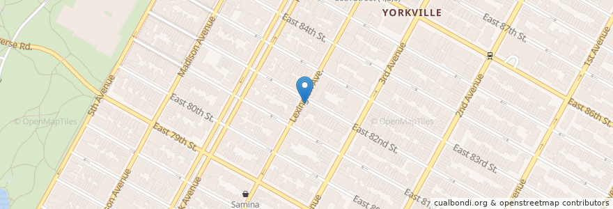 Mapa de ubicacion de Warby Parker Prescriptions en الولايات المتّحدة الأمريكيّة, نيويورك, New York, New York County, Manhattan, Manhattan Community Board 8.