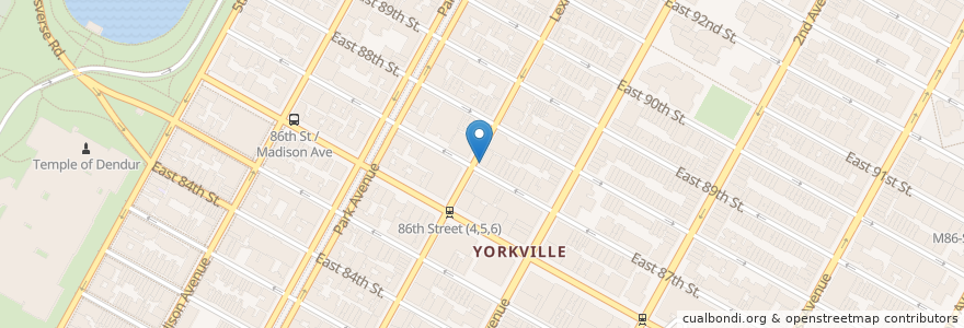 Mapa de ubicacion de Bacado Cafe en Amerika Syarikat, New York, New York, New York County, Manhattan, Manhattan Community Board 8.