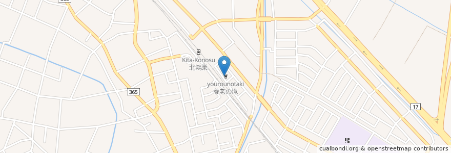 Mapa de ubicacion de 養老の滝 en 日本, 埼玉県, 鴻巣市.