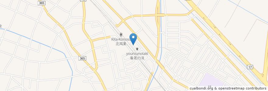 Mapa de ubicacion de 長岡屋 en Japan, Saitama Prefecture, Konosu.