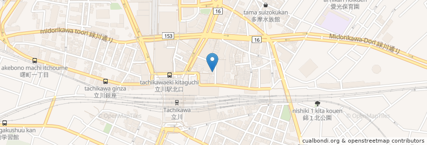 Mapa de ubicacion de あま利 en 日本, 東京都, 立川市.
