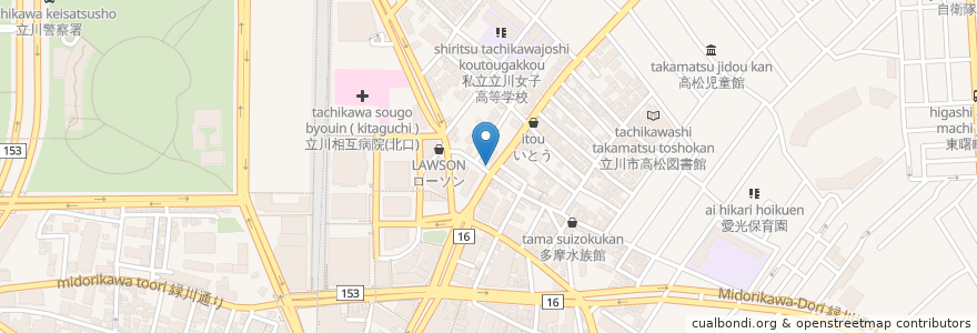 Mapa de ubicacion de モスバーガー en 日本, 东京都/東京都, 立川市.