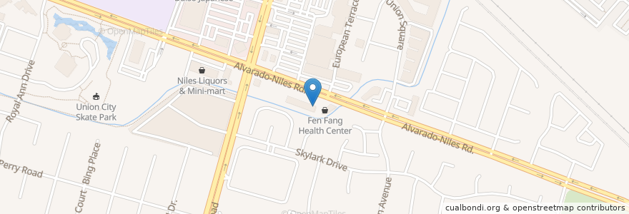 Mapa de ubicacion de Noble Dental Care en 미국, 캘리포니아주, 앨러미다 군, Union City.