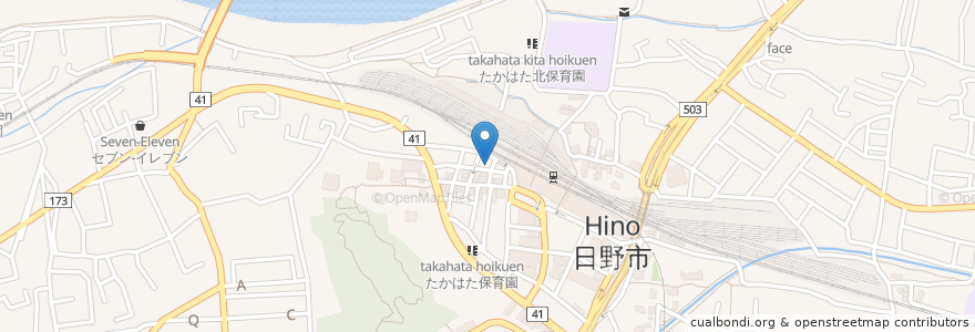 Mapa de ubicacion de くしどころ ぜろ en Japon, Tokyo, 日野市.