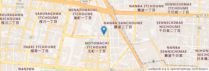 Mapa de ubicacion de トヨタレンタカー en Япония, Осака, 大阪市, 浪速区.