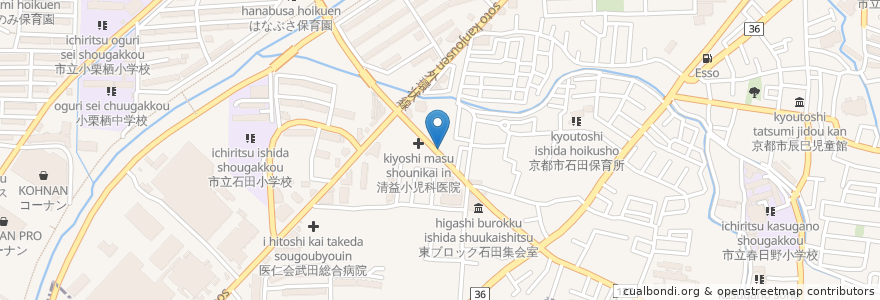 Mapa de ubicacion de コーヒー＆ランチ 時間割 en Japan, Kyoto Prefecture, Kyoto, Fushimi Ward.