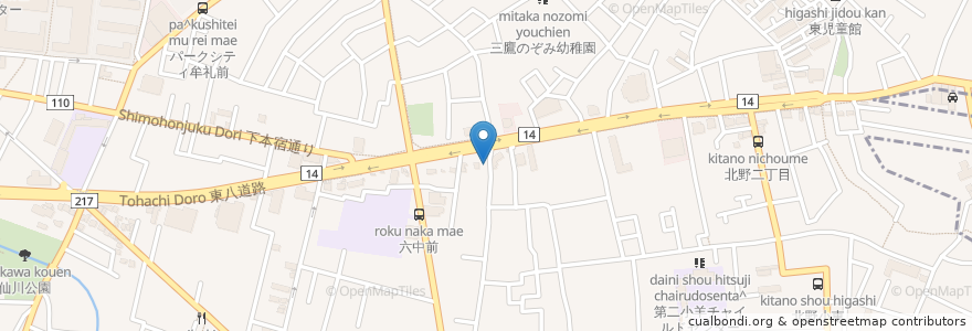 Mapa de ubicacion de 新川天神社 en Japon, Tokyo, 三鷹市.
