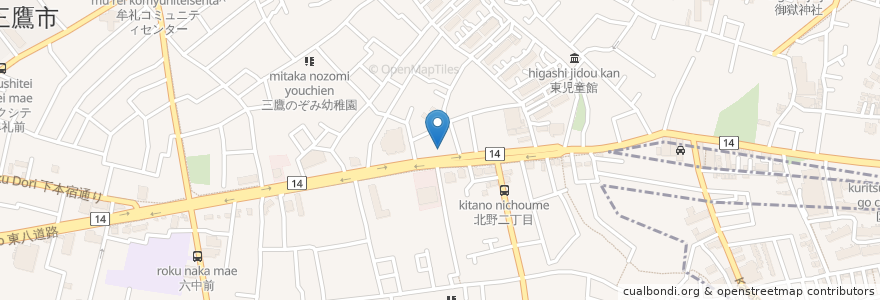Mapa de ubicacion de 柿の木歯科医院 en اليابان, 東京都, 三鷹市.